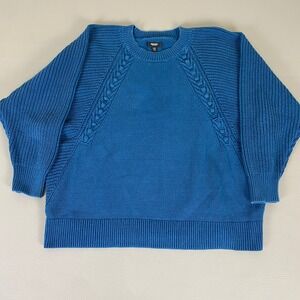 SIMPLY VERA WANG Cable Knit Sweater Women's XXL‎ Blue Pullover Cotton Blend